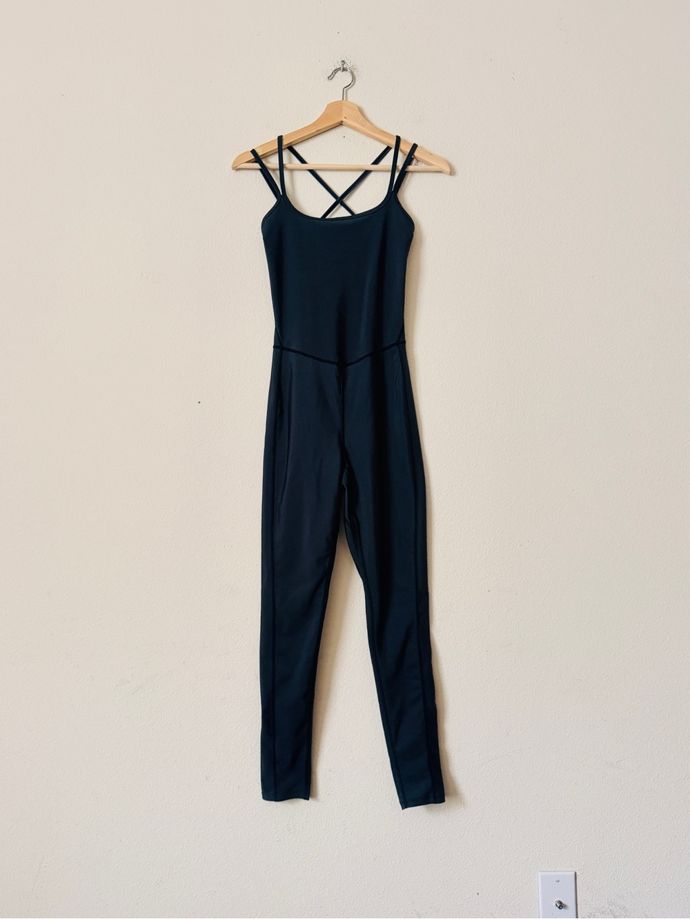 Free People Movement SMALL You Glow Girl strappy back sleeveless jumpsuit black - Picture 2 of 8